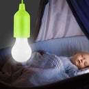 LED Hanging Light Bulb Battery Powered Colorful Pull Cord Bulbs (Green) Newly