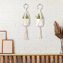 2X Hand-woven Flower Pot Cotton Rope Tassel Hanging Basket Net Pocket Gardening`