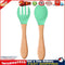 Baby Wooden Silicone Feeding Spoon Toddlers BPA-free Tableware (13) Newly