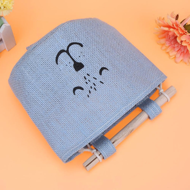 One Layer Pocket Canvas Storage Bag Back Door Wall Hanging Bag(Blue)