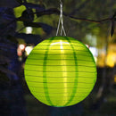 8 inch LED Round Solar Lantern Waterproof Pendant for Garden Decor (Green)
