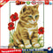 DIY Needlework 11CT Art Stamped Canvas Kit Cross Stitch Craft (Cat) Newly