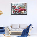 Full Embroidery Cross Stitch Kit Red Car Counted 11CT DIY Needlework Wall Decor
