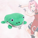 Portable Cartoon Frog Mini Coin Purse Fleece Key Holder Kids Wallet Green