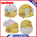 4pcs Full Drill Special Shaped Chicken Pattern Diamond Painting Fridge Magnet