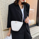 Knit Shoulder Crossbody Bag Fashion Woven Straw Lady Beach Holiday Messenger Bag