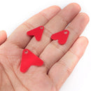 100pcs Plastic Fishtail for Spoon Fishing Lures Red Heart Sequins (22mm)