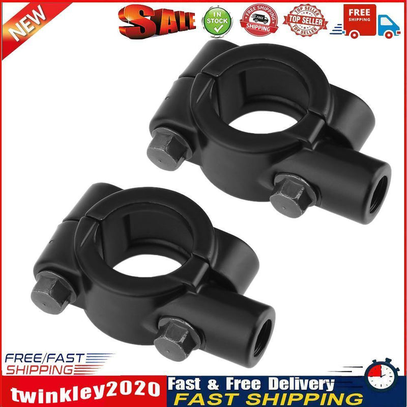 2pcs Universal Motorcycle Handlebar Mirror Mounts M10x22mm Aluminum Clamps Newly