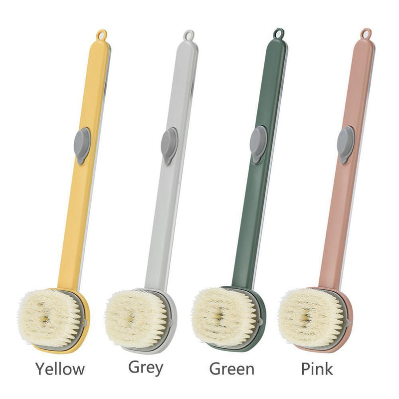 Long Handle Exfoliating Bath Skin Brush Body Scrub Shower Cleaning (Pink)
