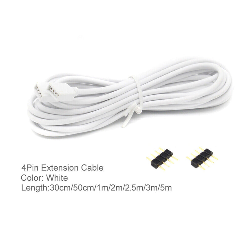 Light Strip Extension Cable for 3528 5050 RGB/5050 RGBW LED Cord (4P-2.5m) Newly