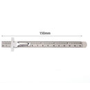Stainless Steel Ruler with Detachable Clip Length Depth Gauge Straight Rulers