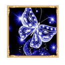 Butterfly Painting 5D Diamond Mosaic Embroidery DIY Cross Stitch Kit(Blue)