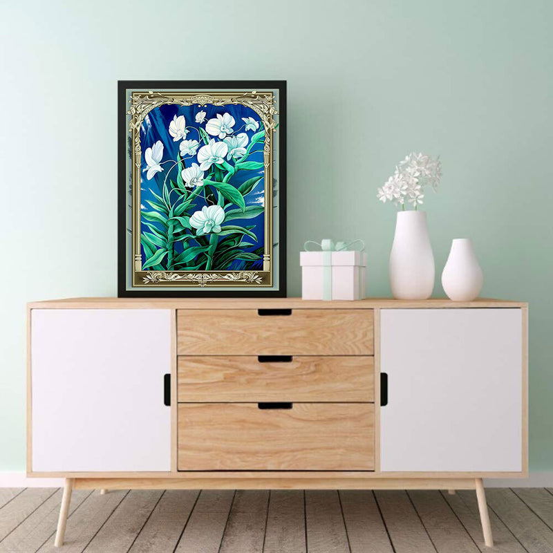 #A 5D DIY Diamond Painting Kits Full Round Drill Flower Mosaic Picture Wall Deco