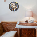 Round Metal Tin Sign Plaque Wall Old Man Wolf Posters Iron Art Painting