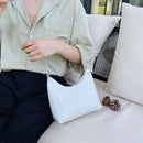 Women Patent PU Leather Hobos Underarm Bag Fashion Solid Color Small Handbags