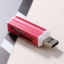 USB2.0 4 in 1 Multi Memory Card Reader for SD/SDHC/Mini SD/MMC/TF (Red)
