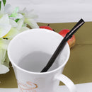 Stainless Steel Drinking Straw Reusable Sucker Spoon Filter Supply (Black) Newly