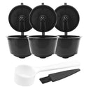 3pcs Plastic Coffee Capsule Cup for Dolce/Gusto Refillable Filters (Black)