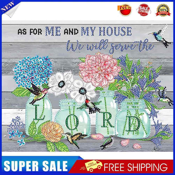 5D Diamond Painting DIY Flower Letter Special Shape Partial Drill (KA349)