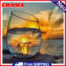 DIY Paint By Number Kit Frameless Scenery in Cup Handpainted Canvas Wall Decor