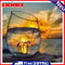 DIY Paint By Number Kit Frameless Scenery in Cup Handpainted Canvas Wall Decor