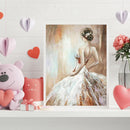 Frameless Oil Paint By Numbers Girl Back DIY Canvas Picture Kits (X720)
