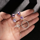 Jewelry Long Asymmetrical  Ear Stud Drops Earrings Dangle Earrings Rhinestone