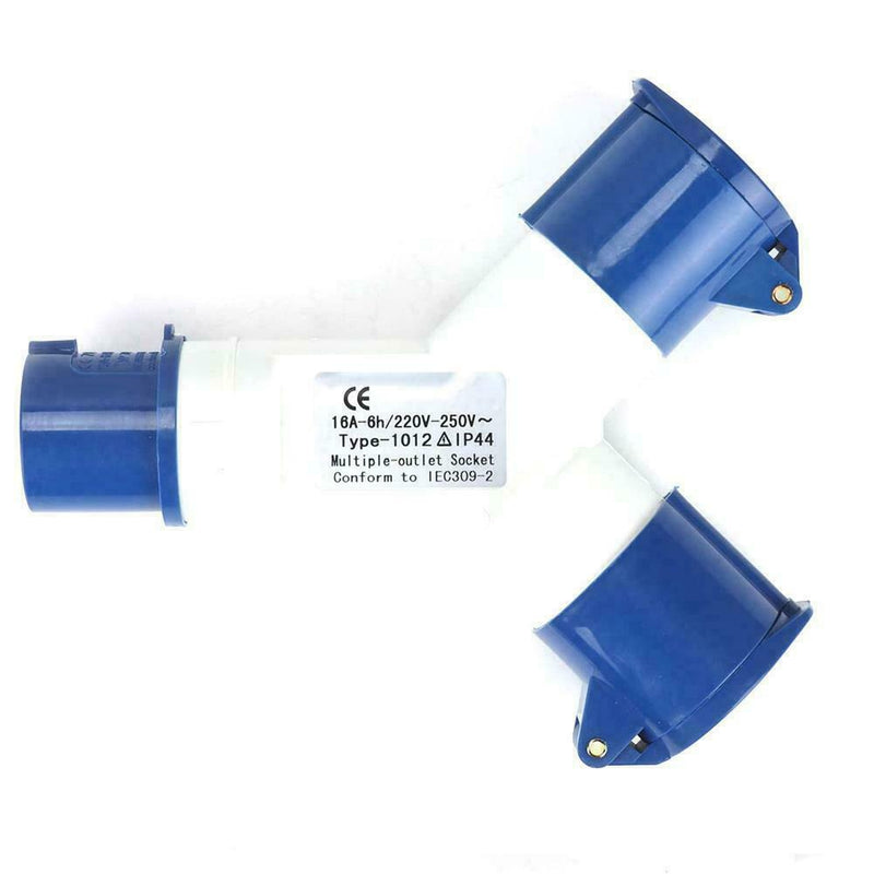 Mains 2Way Electric Hook Up Splitter Y Connector Camping Motorhome Caravan I8N3