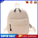 Women Solid Color Backpack Preppy Style School Nylon Mini Rucksack (Beige)
