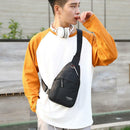 Canvas Shoulder Chest Handbags Men Casual Crossbody Messenger Bag (Black)