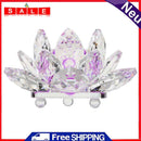 Crystal Lotus Candlestic Paperweight Ornaments Gift for Home Wedding Party Decor