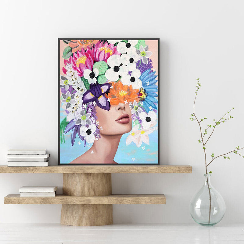 Flower Girl Oil Paint By Numbers Kits Canvas Picture Wall Art DIY Craft