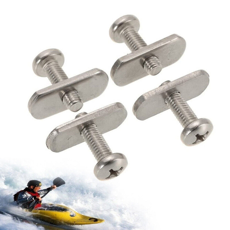 4pcs Stainless Steel Threads Kayak Rail Track M6 Screw Nuts Mounting Accessories