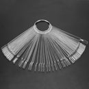50pcs Nail Art False Tips Sticks Display Fan Design(Steel ring transparent)