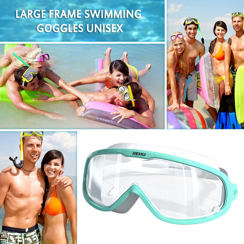 Swimming Glasses Waterproof Anti-fog Adults Diving Goggles (Clear Green)