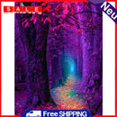 5D Full Drill Art Rhinestone Picture DIY Purple Forest Mosaic Diamond Painting