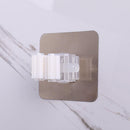 Adhesive Hooks Kitchen Bathroom Wall Mop Hanger Broom Holder Rack (White)