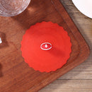 Transparent Red Cherry Silicone Cup Cover Leakproof Reusable Lid (Santa)