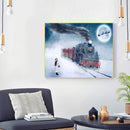Frameless Oil Paint By Numbers DIY Snow Train Picture Craft Kit for Living Room