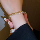 Ladies Cubic Zirconia Double Chain Luxury Jewelry Crystal Couple Bracelet