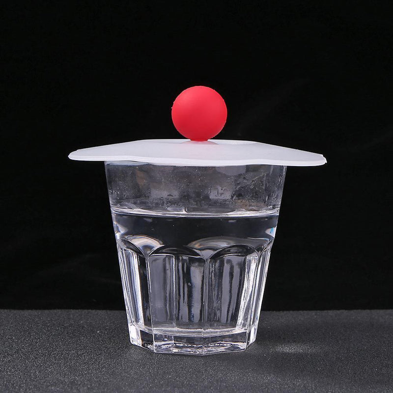 5pcs Silicone Cup Cover Heat-resistant Leak Proof Cartoon Lid(Round Love)