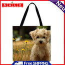 Motingdi Women's Cute Dog Printed Shopping Bag Large Capacity
