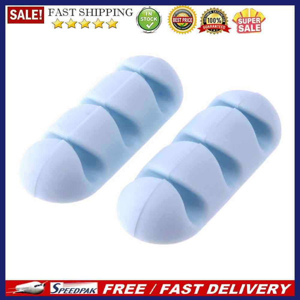 Mini Adhesive Ethernet Charging Data Earphone Cable Organizer Tool(Blue)