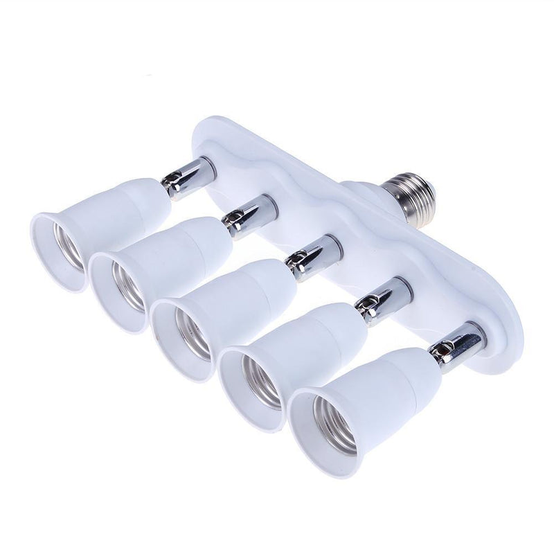 E27/E26 to 5 E27/26 Universal Conversion Socket Head for Daylight Bulbs