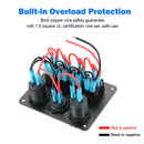 Rocker Switch Panel Outlet Combination Switches (Green Digital Display) Newly