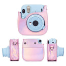 PU Leather Camera Case Protector for Instax Mini 11 9 8+ 8 (Aurora Pink) Newly