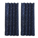 Modern Stars Printed Shading Curtains Window Treatment Curtain (Dark Blue)