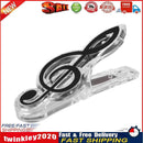 Plastic Musical Note Letter Paper Clip Piano Sheet Spring Holder (Black) Newly