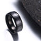 Engagement Stainless Steel Punk Wedding Band Carbon Fiber Ring Men Ring Black