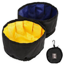 Canvas Drinking Feeding Bowl Feeding Bag Collapsible Outdoor Pet Double Bowl